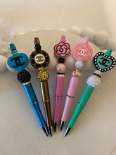 Load image into Gallery viewer, Luxe Collection - RTS - “C- Designs” Retractable Beaded Pens
