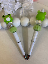 Load image into Gallery viewer, June Collection - RTS - “3D Frogs”  Retractable Beaded Pens
