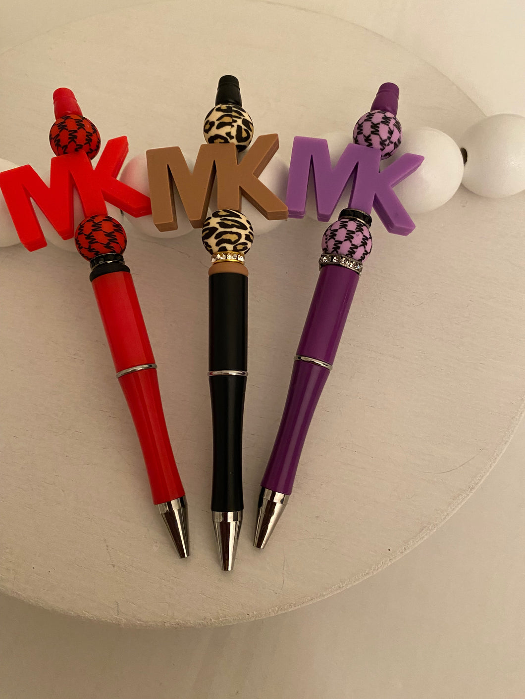 M - INSPIRED - 2” Retractable Beaded Pens Set – Designs By Lan