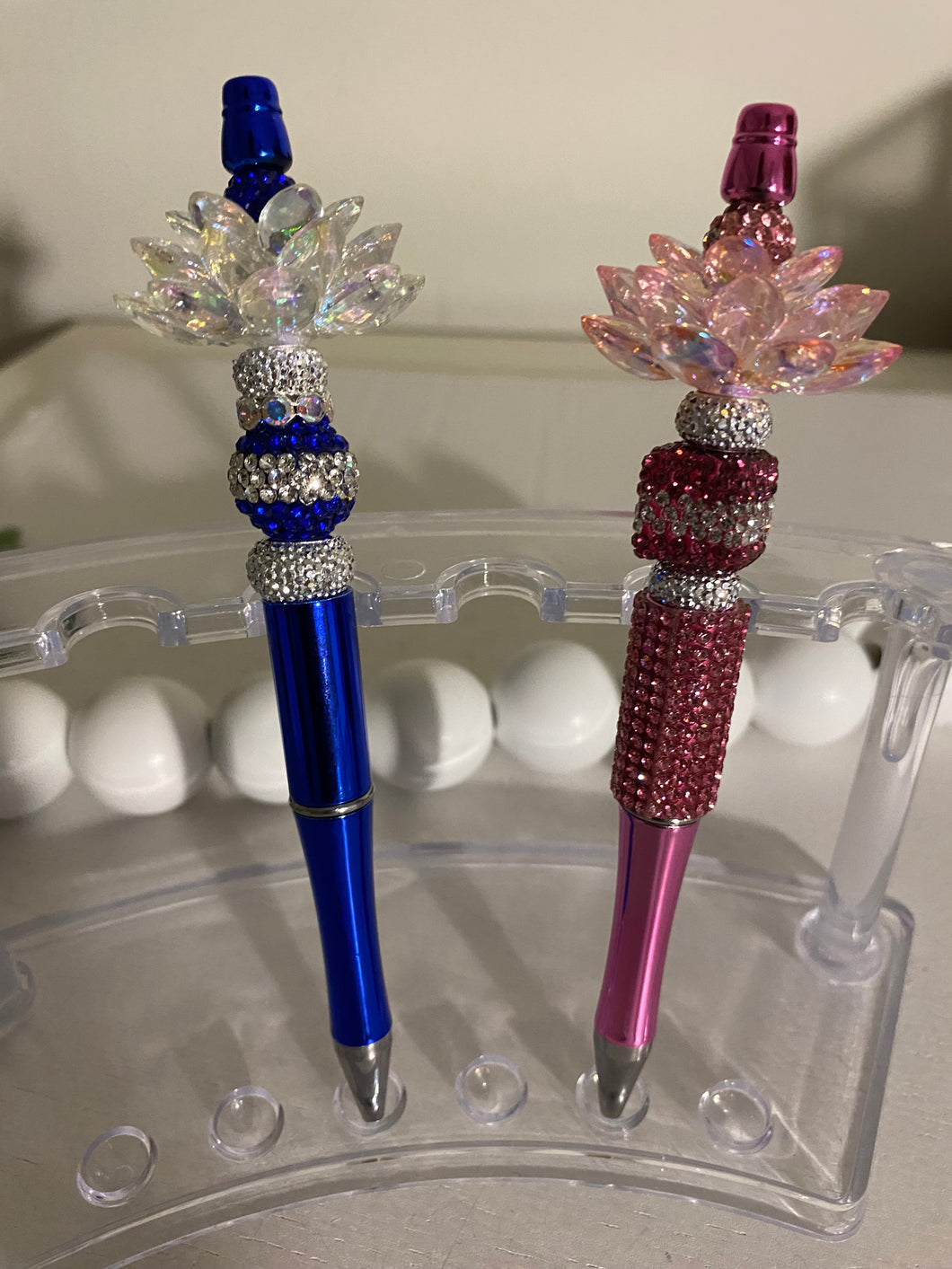 Luxe Collection - RTS - “Lotus Flowers” Retractable Beaded Pens