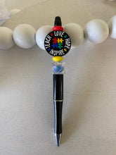 Load image into Gallery viewer, &quot;Autism Awareness Collection&quot; - &quot;Teach Love Hope Inspire&quot; - Retractable Beaded Pens
