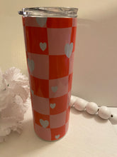 Load image into Gallery viewer, &quot;Valentine - Checkers and Hearts” 20oz Tumbler
