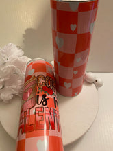Load image into Gallery viewer, &quot;Valentine - Checkers and Hearts” 20oz Tumbler
