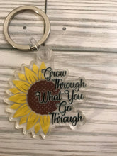 Load image into Gallery viewer, &quot;Grow Through What You Go Through-SunFlower&quot; Acrylic KeyChain
