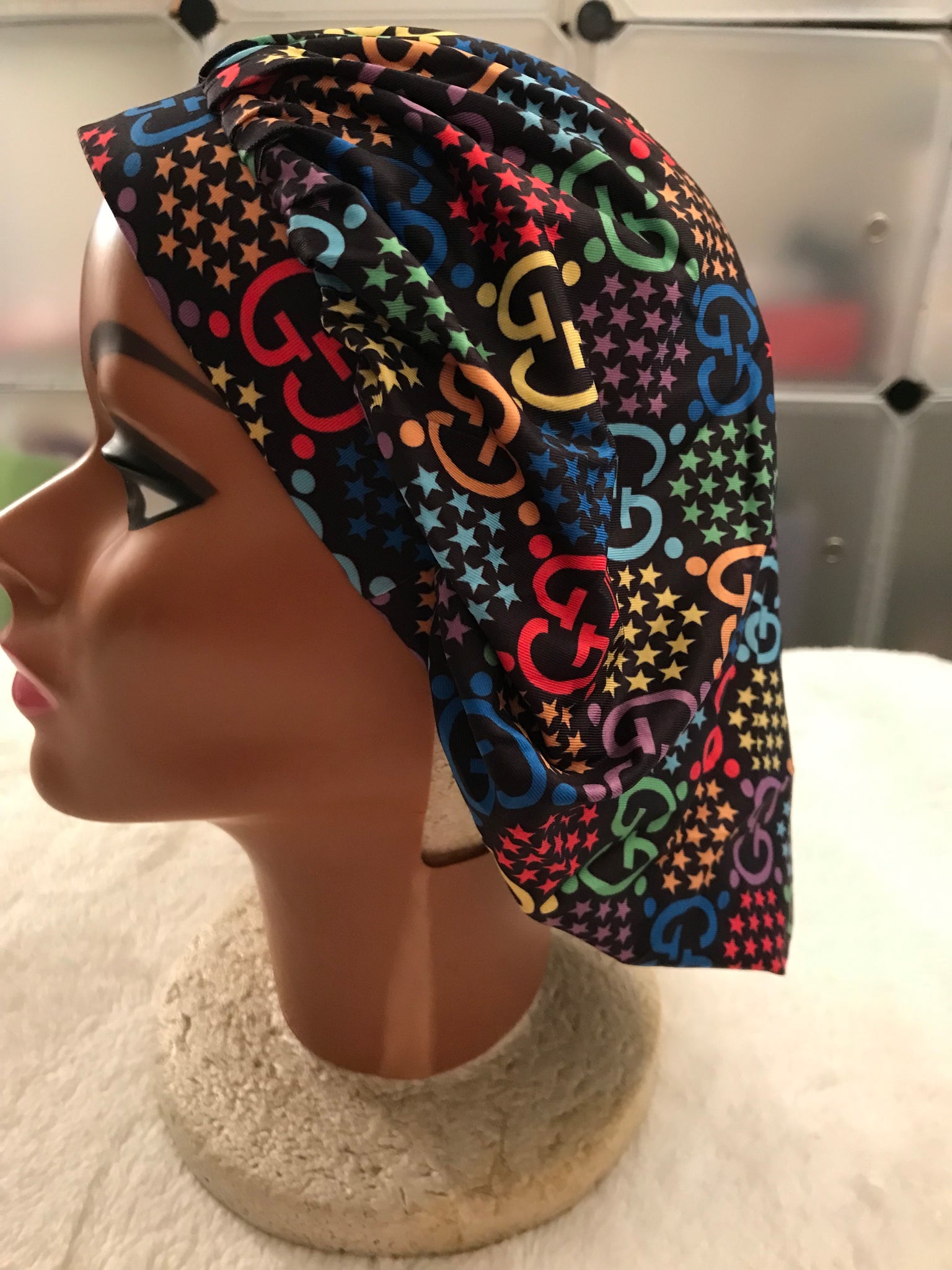 Satin Reversible Hair Bonnet - Gucci Logo Inspired – Designs By Lan
